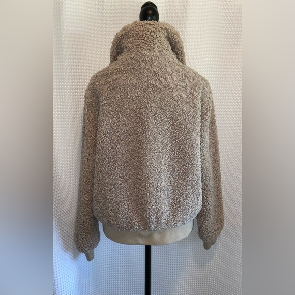 Women’s‎ GARAGE beige bomber style teddy coat size MEDIUM - Picture 14 of 15
